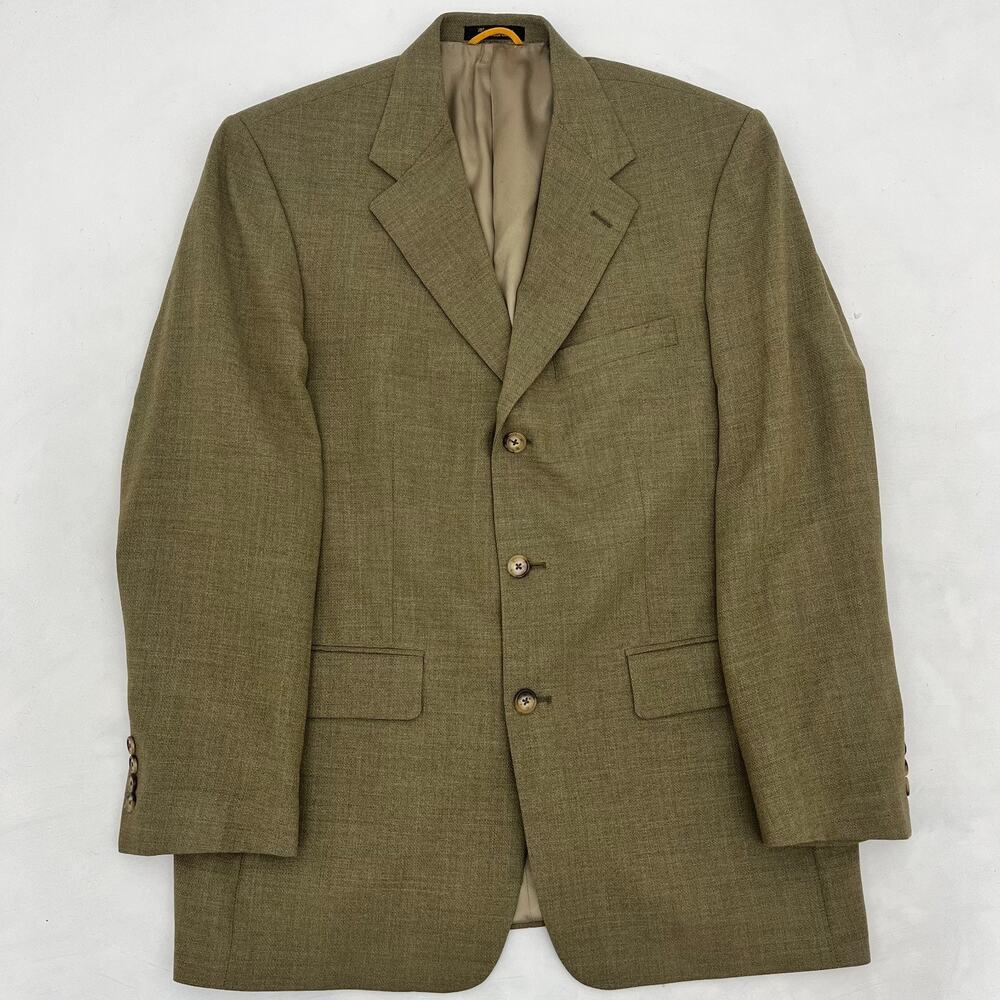 Bill Blass For Parisian Mens 41 R Brown Sport Coat Three Button Single Breasted